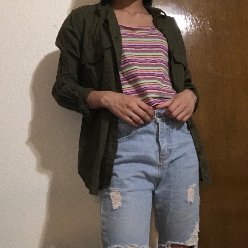 Olive Green Button down Shirt